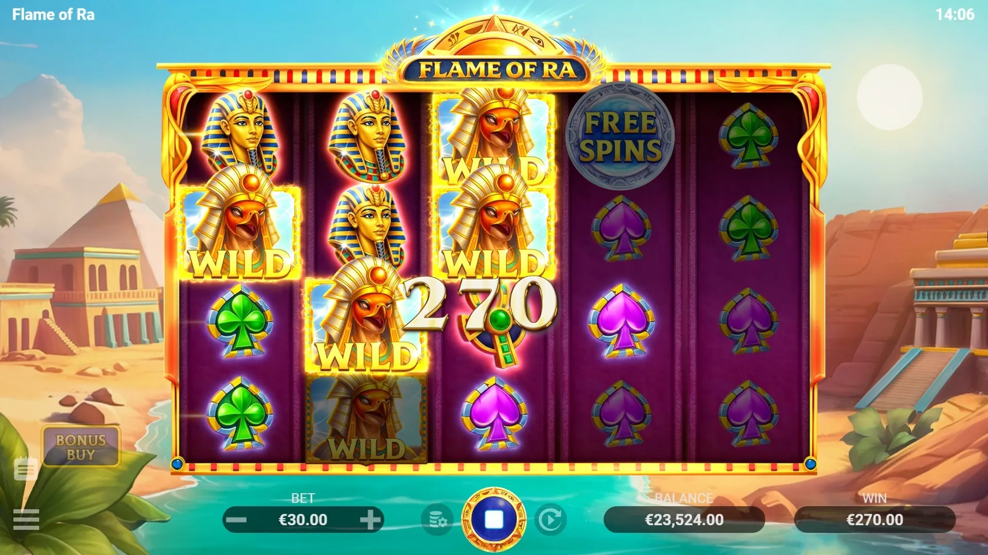 Flame of Ra Bonus Buy official game artwork